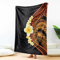 Hawaiian Tropical Plumeria Art Polynesian Tattoo Blanket Black and Autumn Color Theme LT03 - Polynesian Pride