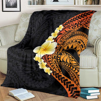 Hawaiian Tropical Plumeria Art Polynesian Tattoo Blanket Black and Autumn Color Theme LT03 - Polynesian Pride