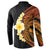 Hawaiian Tropical Plumeria Art Polynesian Tattoo Button Sweatshirt Black and Autumn Color Theme