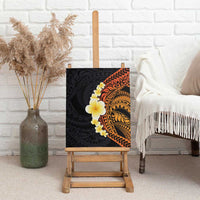 Hawaiian Tropical Plumeria Art Polynesian Tattoo Canvas Wall Art Black and Autumn Color Theme LT03 - Polynesian Pride