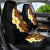 Hawaiian Tropical Plumeria Art Polynesian Tattoo Car Seat Cover Black and Autumn Color Theme