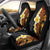 Hawaiian Tropical Plumeria Art Polynesian Tattoo Car Seat Cover Black and Autumn Color Theme