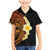 Hawaiian Tropical Plumeria Art Polynesian Tattoo Family Matching Mermaid Dress and Hawaiian Shirt Black and Autumn Color Theme