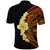 Hawaiian Tropical Plumeria Art Polynesian Tattoo Polo Shirt Black and Autumn Color Theme