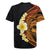 Hawaiian Tropical Plumeria Art Polynesian Tattoo Rugby Jersey Black and Autumn Color Theme