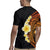 Hawaiian Tropical Plumeria Art Polynesian Tattoo Rugby Jersey Black and Autumn Color Theme