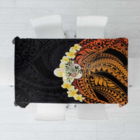Hawaiian Tropical Plumeria Art Polynesian Tattoo Tablecloth Black and Autumn Color Theme LT03 Orange - Polynesian Pride