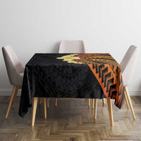Hawaiian Tropical Plumeria Art Polynesian Tattoo Tablecloth Black and Autumn Color Theme LT03 - Polynesian Pride