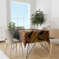 Hawaiian Tropical Plumeria Art Polynesian Tattoo Tablecloth Black and Autumn Color Theme LT03 - Polynesian Pride