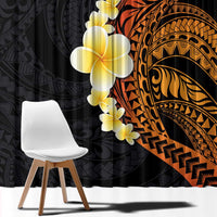 Hawaiian Tropical Plumeria Art Polynesian Tattoo Window Curtain Black and Autumn Color Theme LT03 - Polynesian Pride