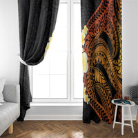 Hawaiian Tropical Plumeria Art Polynesian Tattoo Window Curtain Black and Autumn Color Theme LT03 - Polynesian Pride