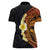 Hawaiian Tropical Plumeria Art Polynesian Tattoo Women Polo Shirt Black and Autumn Color Theme