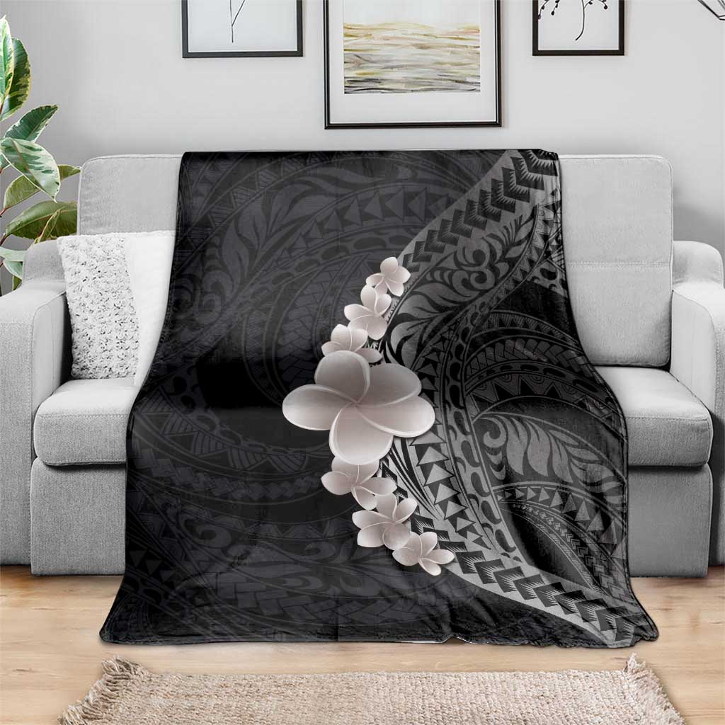 Hawaiian Tropical Plumeria Art Polynesian Tattoo Blanket Grayscale Color LT03 - Polynesian Pride