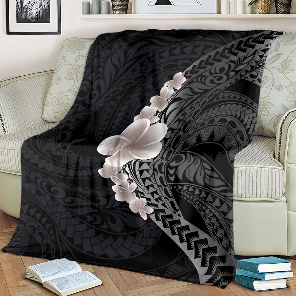 Hawaiian Tropical Plumeria Art Polynesian Tattoo Blanket Grayscale Color LT03 - Polynesian Pride