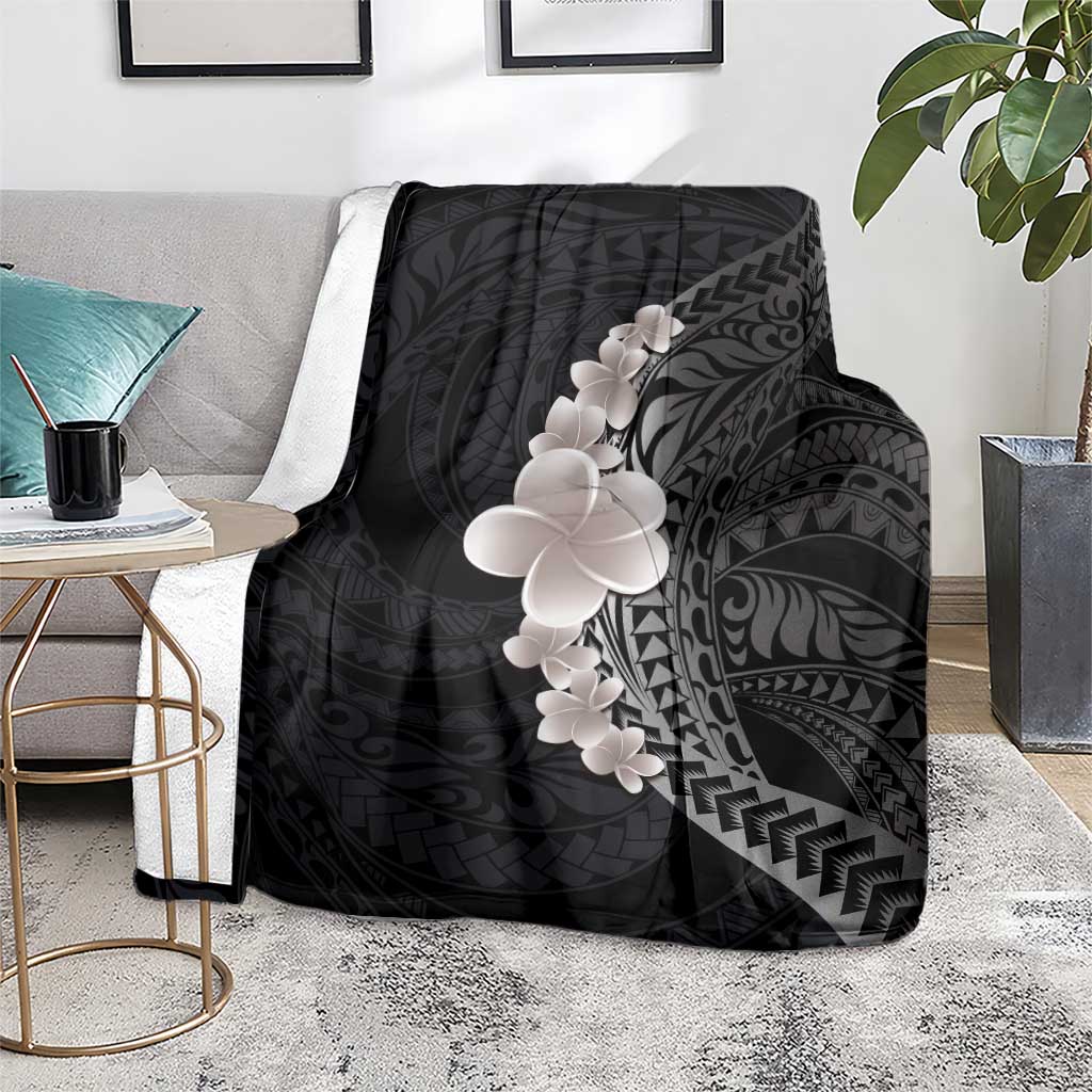 Hawaiian Tropical Plumeria Art Polynesian Tattoo Blanket Grayscale Color LT03 - Polynesian Pride
