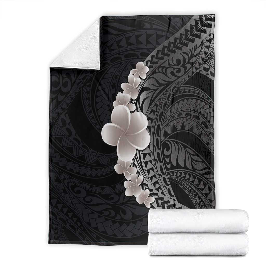 Hawaiian Tropical Plumeria Art Polynesian Tattoo Blanket Grayscale Color LT03 - Polynesian Pride