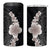 Hawaiian Tropical Plumeria Art Polynesian Tattoo 4 in 1 Can Cooler Tumbler Grayscale Color