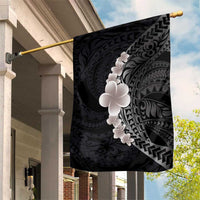 Hawaiian Tropical Plumeria Art Polynesian Tattoo Garden Flag Grayscale Color LT03 House Flag Black - Polynesian Pride