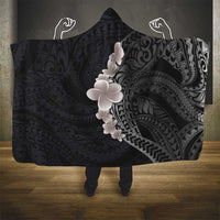 Hawaiian Tropical Plumeria Art Polynesian Tattoo Hooded Blanket Grayscale Color LT03 - Polynesian Pride
