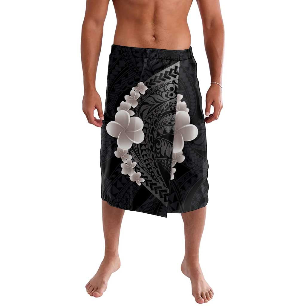Hawaiian Tropical Plumeria Art Polynesian Tattoo Lavalava Grayscale Color LT03 Black - Polynesian Pride