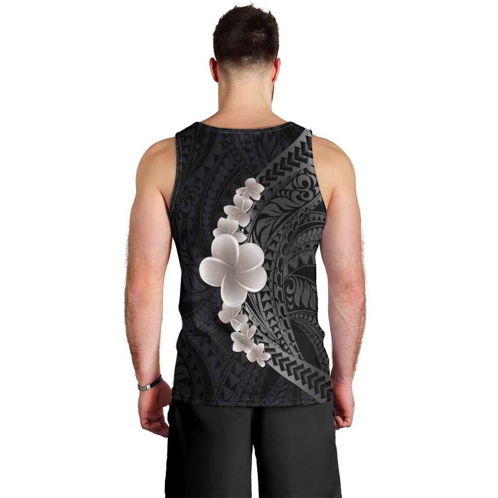 Hawaiian Tropical Plumeria Art Polynesian Tattoo Men Tank Top Grayscale Color LT03 - Polynesian Pride