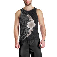 Hawaiian Tropical Plumeria Art Polynesian Tattoo Men Tank Top Grayscale Color LT03 - Polynesian Pride