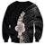 Hawaiian Tropical Plumeria Art Polynesian Tattoo Sweatshirt Grayscale Color