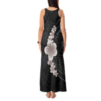 Hawaiian Tropical Plumeria Art Polynesian Tattoo Tank Maxi Dress Grayscale Color LT03 - Polynesian Pride