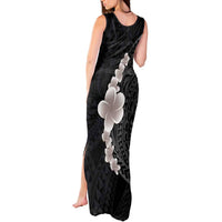 Hawaiian Tropical Plumeria Art Polynesian Tattoo Tank Maxi Dress Grayscale Color LT03 - Polynesian Pride