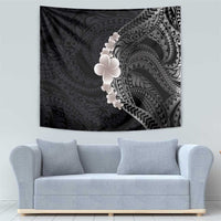 Hawaiian Tropical Plumeria Art Polynesian Tattoo Tapestry Grayscale Color LT03 - Polynesian Pride