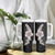 Hawaiian Tropical Plumeria Art Polynesian Tattoo Tumbler With Handle Grayscale Color