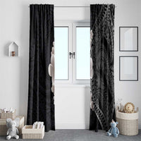 Hawaiian Tropical Plumeria Art Polynesian Tattoo Window Curtain Grayscale Color LT03 - Polynesian Pride