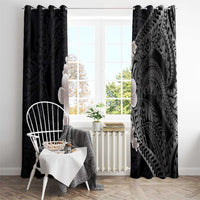 Hawaiian Tropical Plumeria Art Polynesian Tattoo Window Curtain Grayscale Color LT03 - Polynesian Pride