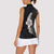 Hawaiian Tropical Plumeria Art Polynesian Tattoo Women Sleeveless Polo Shirt Grayscale Color