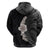 Hawaiian Tropical Plumeria Art Polynesian Tattoo Zip Hoodie Grayscale Color