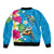 Hawaiian Tropical Flower and Honu Under Blue Water Bomber Jacket