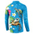 Hawaiian Tropical Flower and Honu Under Blue Water Button Sweatshirt