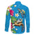 Hawaiian Tropical Flower and Honu Under Blue Water Family Matching Mermaid Dress and Hawaiian Shirt