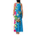 Hawaiian Tropical Flower and Honu Under Blue Water Family Matching Tank Maxi Dress and Hawaiian Shirt