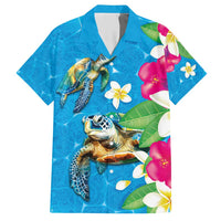 Hawaiian Tropical Flower and Honu Under Blue Water Hawaiian Shirt LT03 Blue - Polynesian Pride