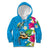 Hawaiian Tropical Flower and Honu Under Blue Water Kid Hoodie