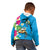 Hawaiian Tropical Flower and Honu Under Blue Water Kid Hoodie