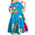 Hawaiian Tropical Flower and Honu Under Blue Water Kid Short Sleeve Dress