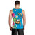 Hawaiian Tropical Flower and Honu Under Blue Water Men Tank Top