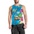 Hawaiian Tropical Flower and Honu Under Blue Water Men Tank Top