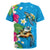 Hawaiian Tropical Flower and Honu Under Blue Water Rugby Jersey