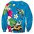 Hawaiian Tropical Flower and Honu Under Blue Water Sweatshirt