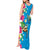 Hawaiian Tropical Flower and Honu Under Blue Water Tank Maxi Dress