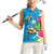 Hawaiian Tropical Flower and Honu Under Blue Water Women Sleeveless Polo Shirt