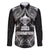 New Zealand Rugby Family Matching Long Sleeve Bodycon Dress and Hawaiian Shirt Aotearoa Champion Cup History with Silver Fern LT03 Dad's Shirt - Long Sleeve Black - Polynesian Pride